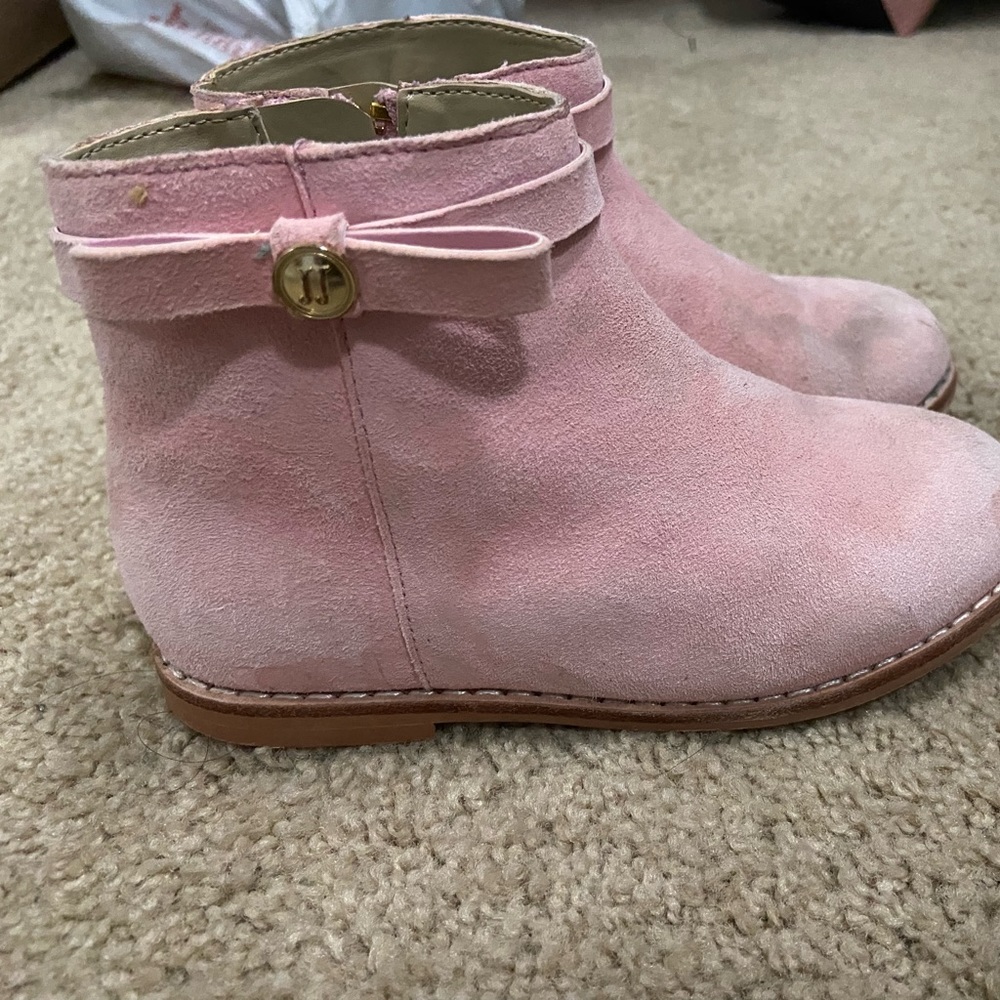 Pink Kids Boots with Bow Accent
